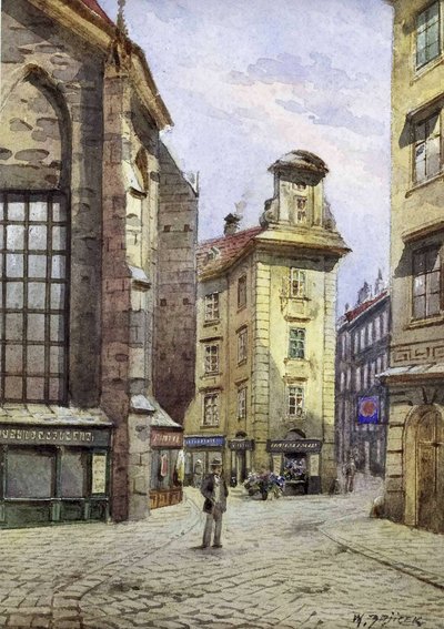 Blick in die Kurrentgasse in Wien von Carl Wenzel Zajicek